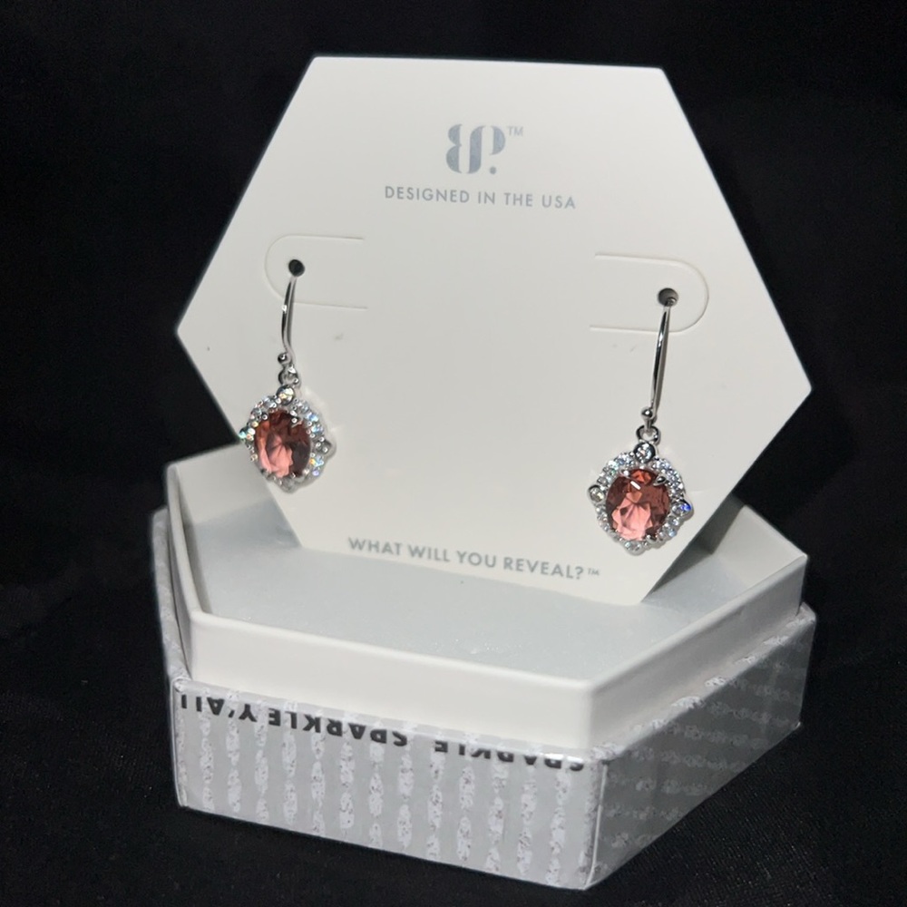 NWT .925 Silver & Light Rubellite Earrings